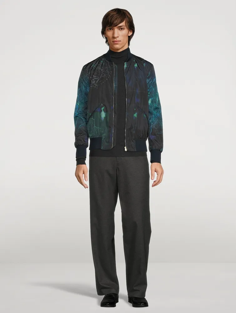Bomber Jacket Map Print