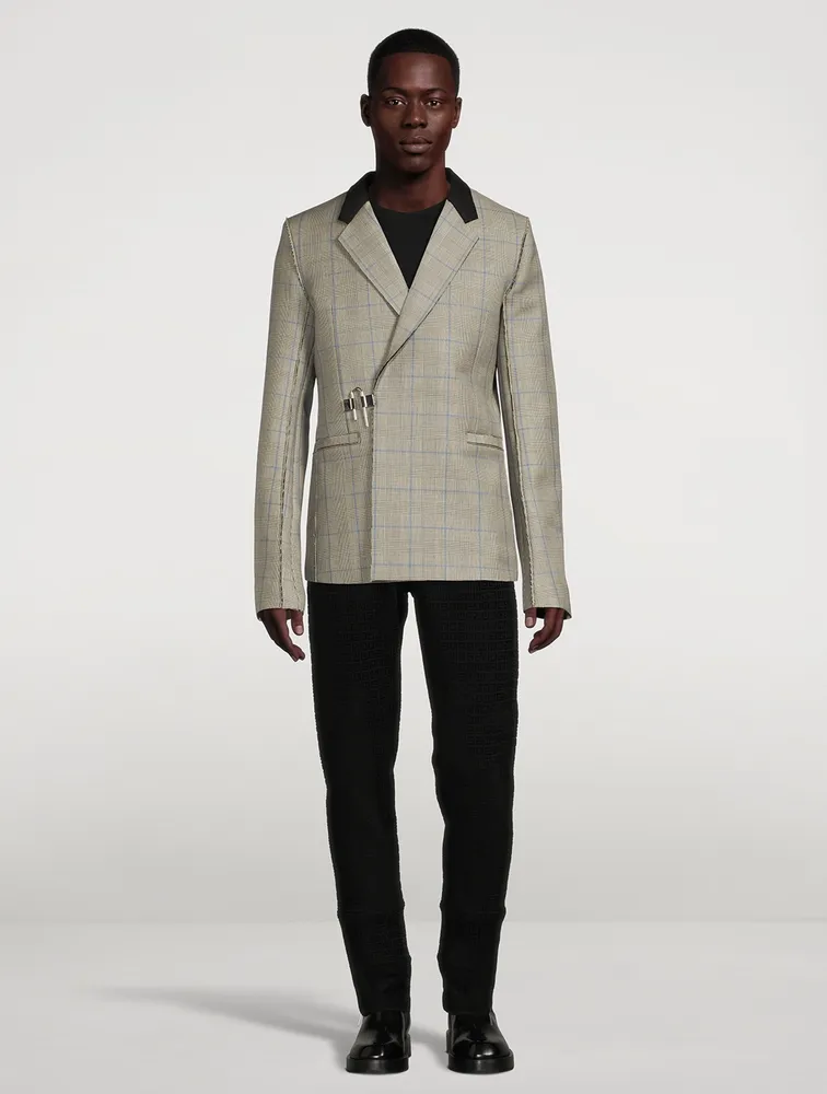 Wool Slim-Fit Jacket With U-Lock