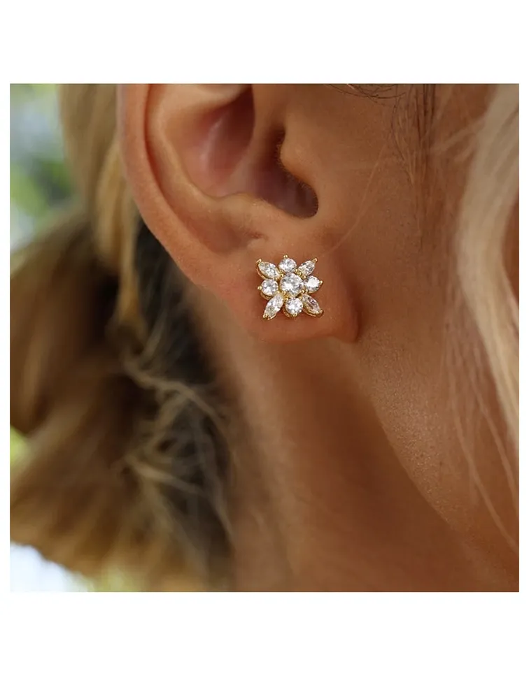 Snowflower 18K Gold Vermeil Stud Earrings