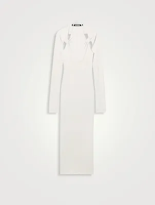 La Robe Nodi Cut-Out Midi Dress