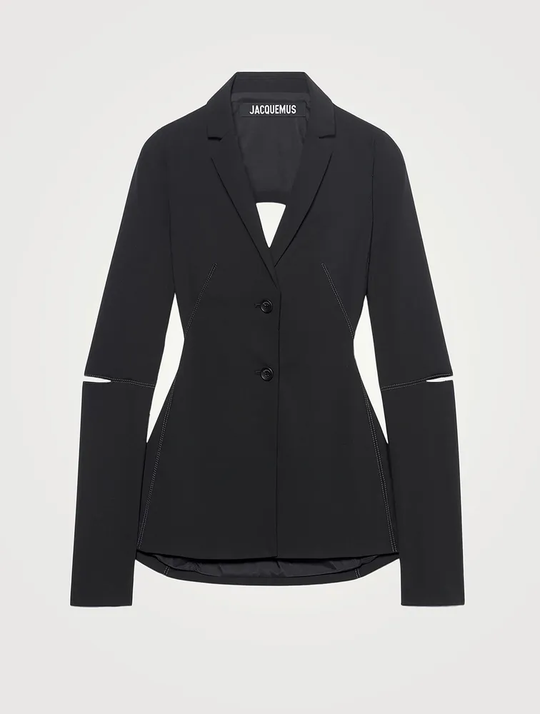 La Veste Melo Wool Stretch Backless Blazer