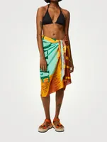 Paula's Ibiza Sarong In Logo Print