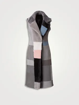 Novemberday Patchwork Shearling Vest