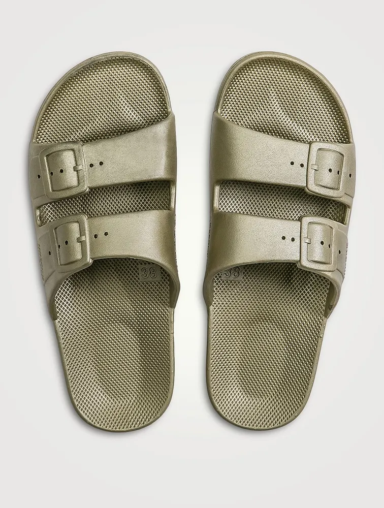 Shimmer Vegan Rubber Slide Sandals