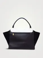 Pre-Loved Trapeze Bicolor Leather And Suede Satchel