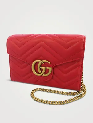 Pre-Loved GG Marmont Matelassé Leather Chain Wallet