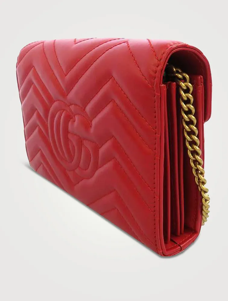 Pre-Loved GG Marmont Matelassé Leather Chain Wallet