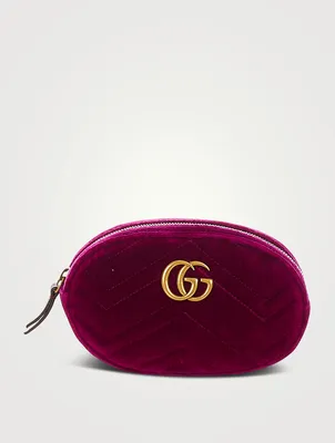 Pre-Loved GG Marmont Matelassé Velvet Belt Bag