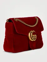 Pre-Loved Medium GG Marmont Matelassé Velvet Shoulder Bag