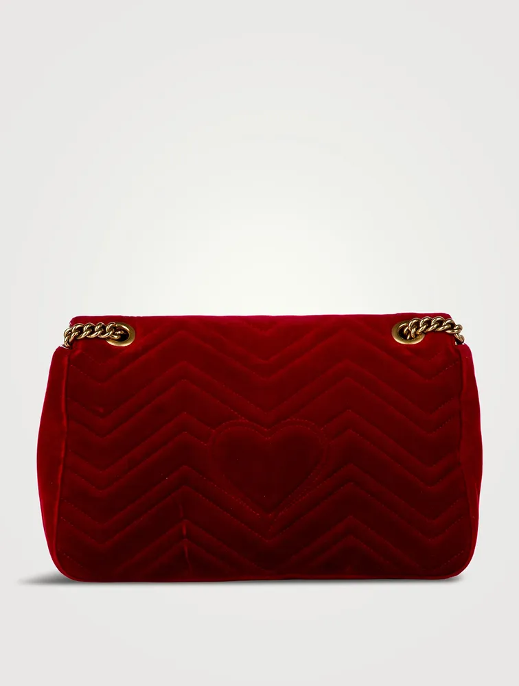 Pre-Loved Medium GG Marmont Matelassé Velvet Shoulder Bag