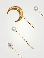 Oberon Five-Piece Bobby Pin Set With Crystals