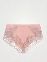 Stretch Sleep Shorts With Frastaglio Embroidery