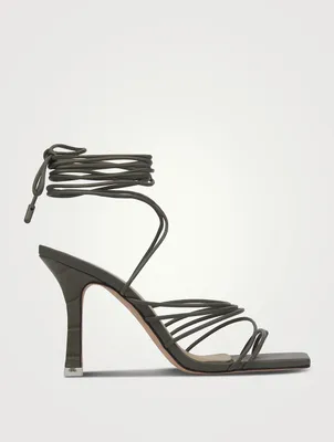 Luisa Leather Ankle-Tie Sandals