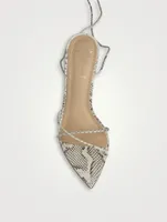 Talia Python-Embossed Leather Ankle-Tie Sandals