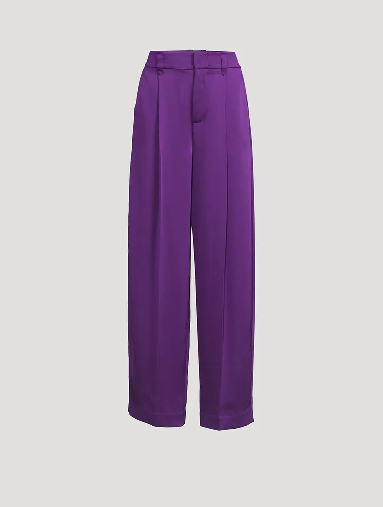 Wide-Leg Satin Trousers