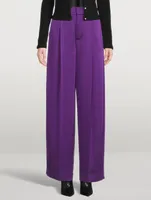 Wide-Leg Satin Trousers