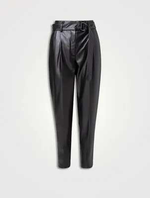 Fred Vegan Leather Belted Trousers