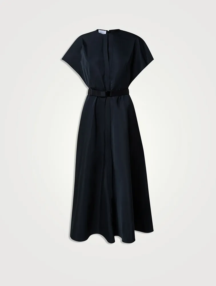 Belted Taffeta Dress