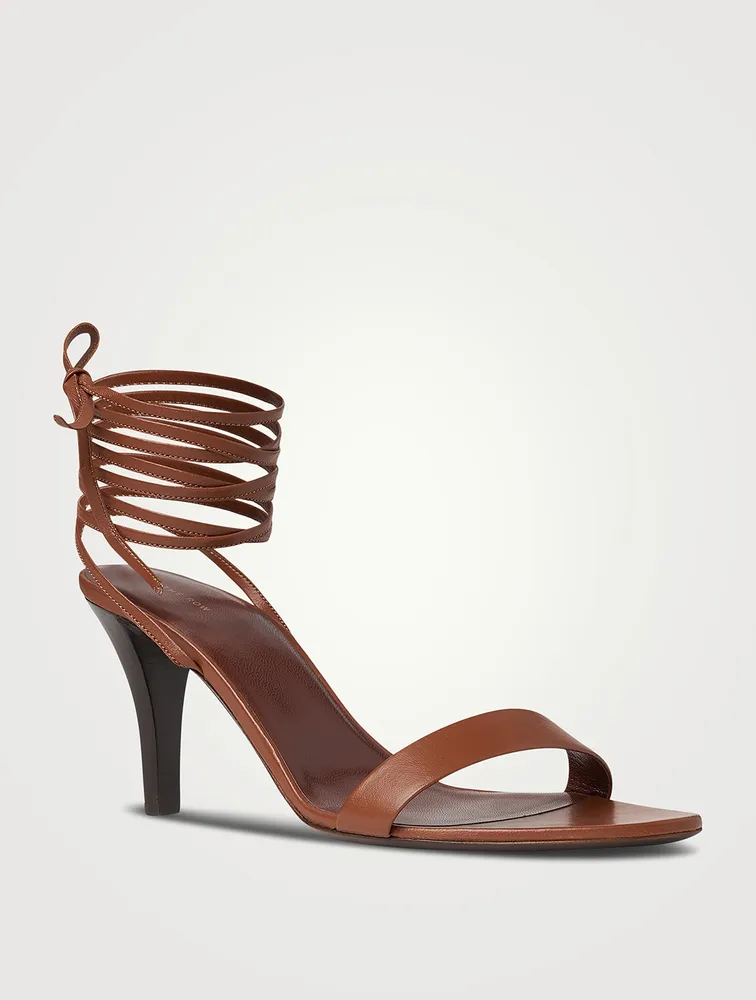 Maude Leather Ankle-Tie Sandals