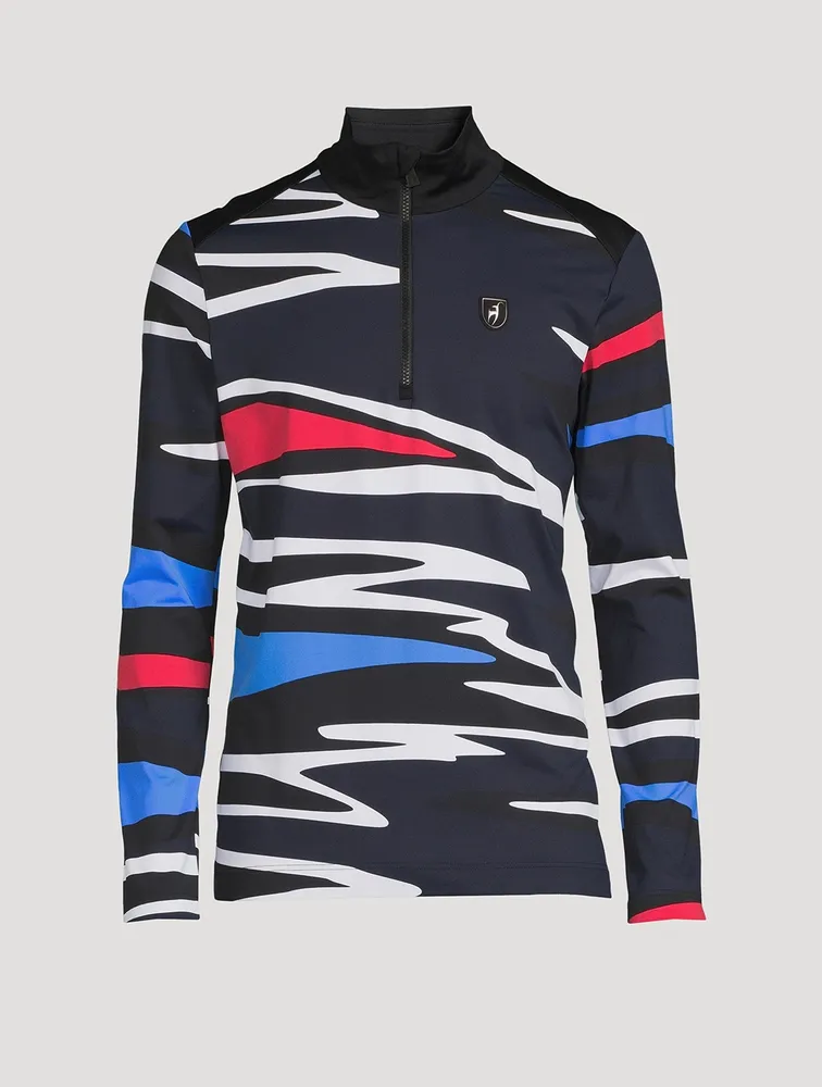 Brendan Printed Half-Zip Top