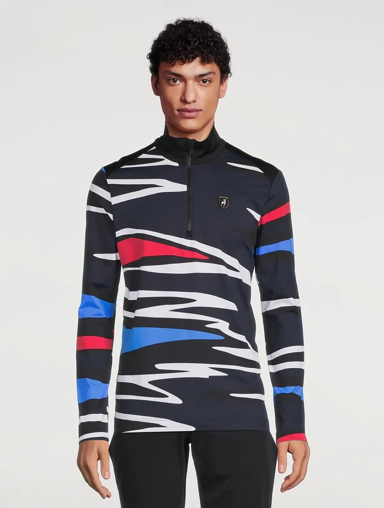 Brendan Printed Half-Zip Top