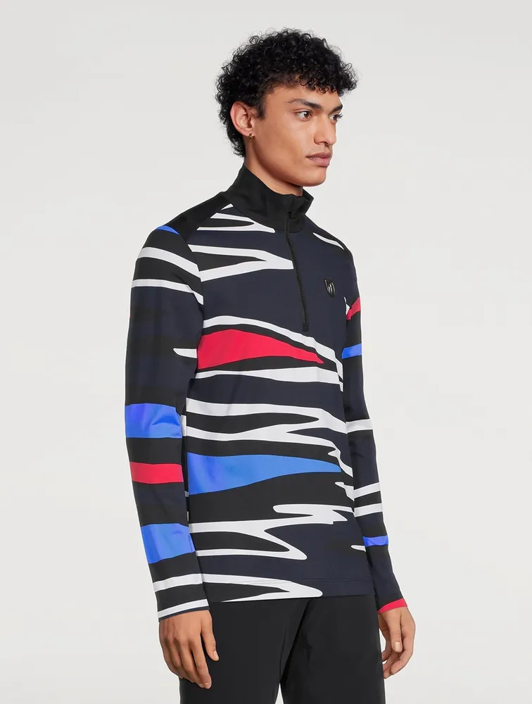 Brendan Printed Half-Zip Top