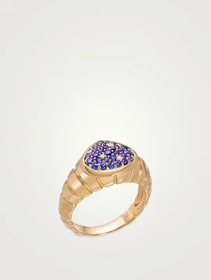Timo Blue Sapphire Pavé Ring