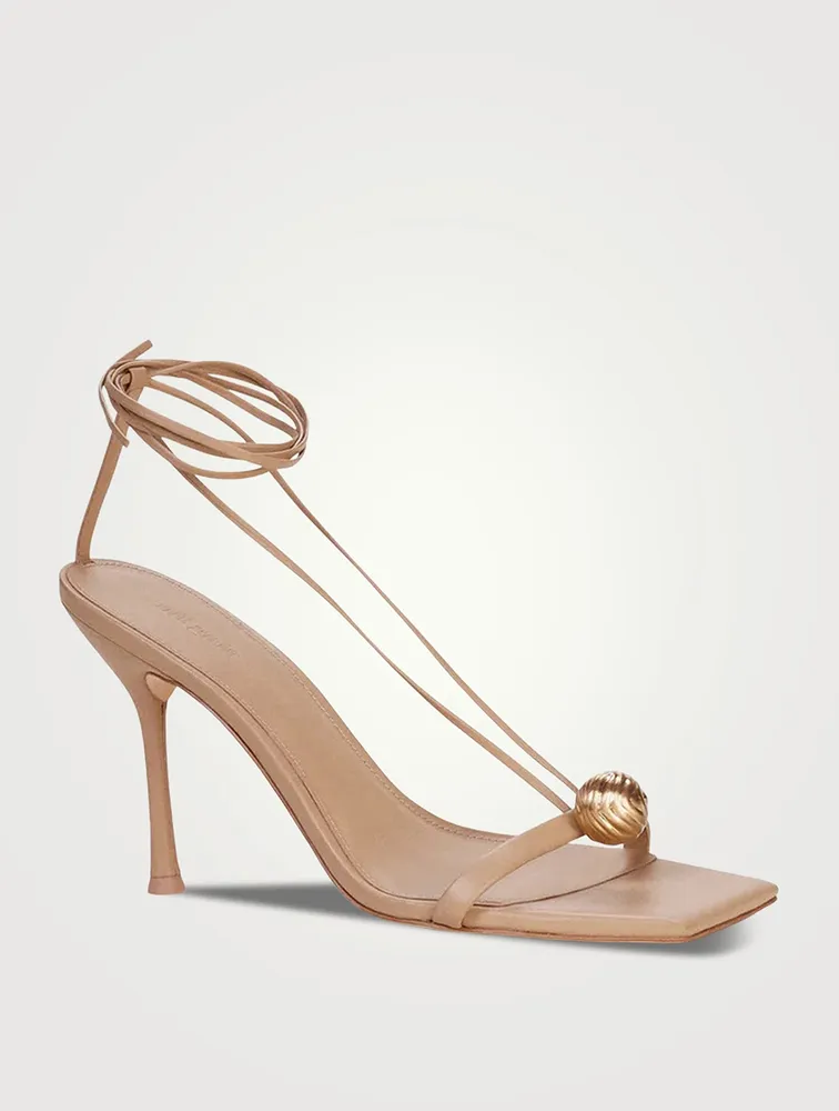 Ciara Leather Ankle-Tie Sandals