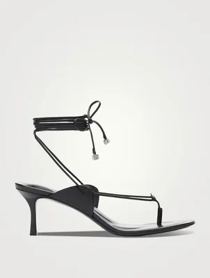 Lucienne Leather Ankle-Tie Sandals