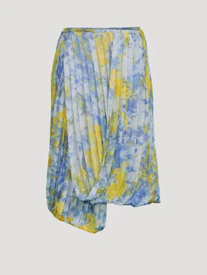 Sagan Pleated Midi Skirt Floral Print