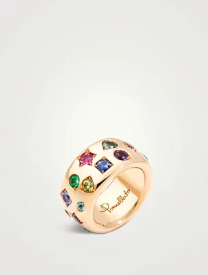 Maxi Iconica 18K Rose Gold Ring  With Gemstones