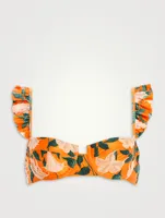 Kiwi Ruffle Balconette Bra Swim Top Floral Print