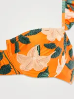 Kiwi Ruffle Balconette Bra Swim Top Floral Print