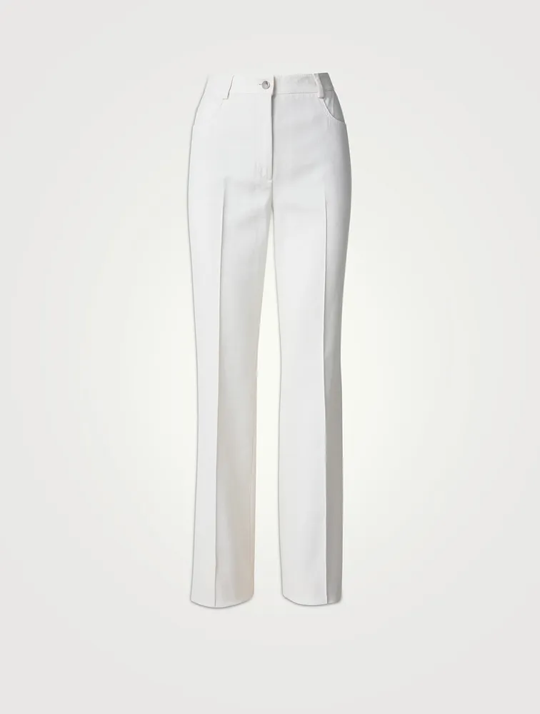 Farid Cotton Silk Double-Face Bootcut Trousers