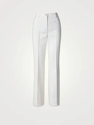 Farid Cotton Silk Double-Face Bootcut Trousers