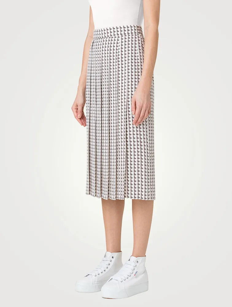 Silk Crêpe Midi Skirt Emma Print