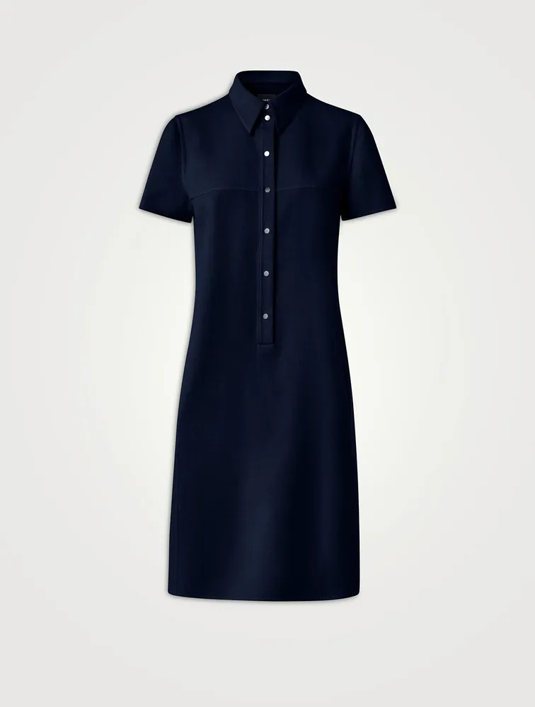 Cotton Silk Stretch Double-Face Polo Dress