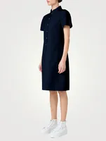 Cotton Silk Stretch Double-Face Polo Dress