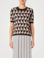 Emma Jacquard Short-Sleeve Sweater