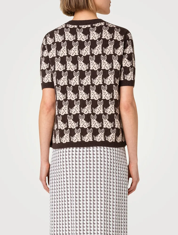 Emma Jacquard Short-Sleeve Sweater