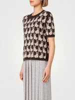 Emma Jacquard Short-Sleeve Sweater