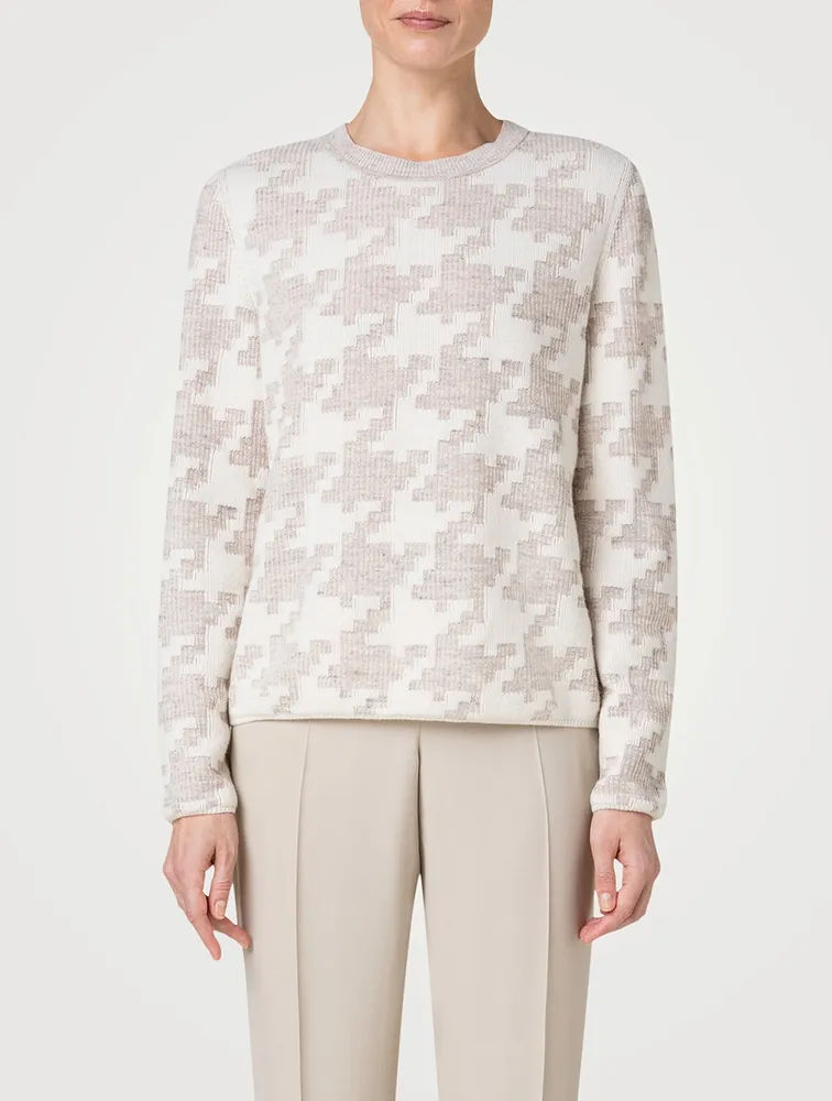 Houndstooth Jacquard Sweater