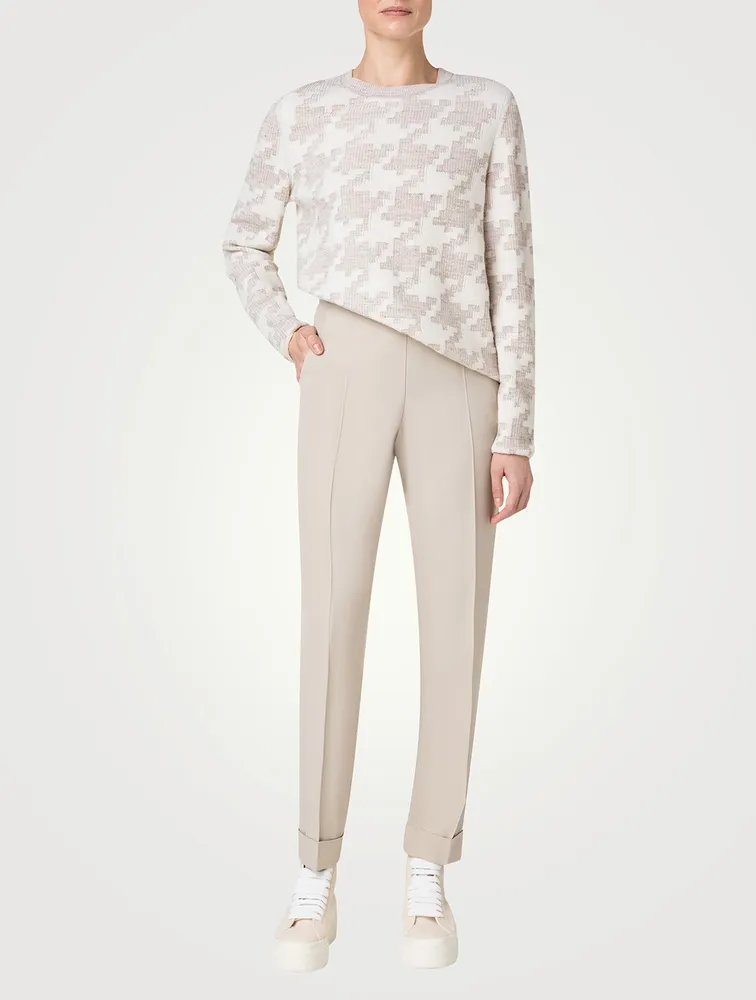 Houndstooth Jacquard Sweater