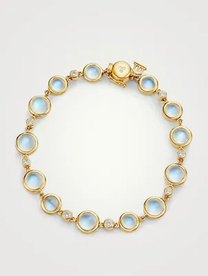 Full Moon 18K Gold Blue Moonstone Bracelet