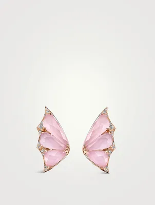 Fly By Night 18K Rose Gold Crystal Haze Stud Earrings