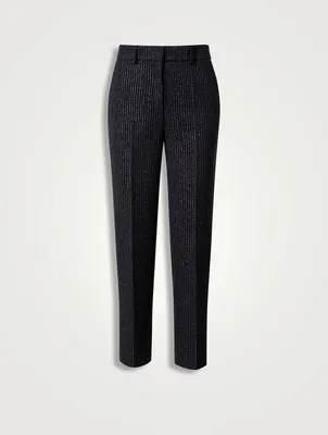 Feryn Tapered Trousers Metallic Pinstripe Print