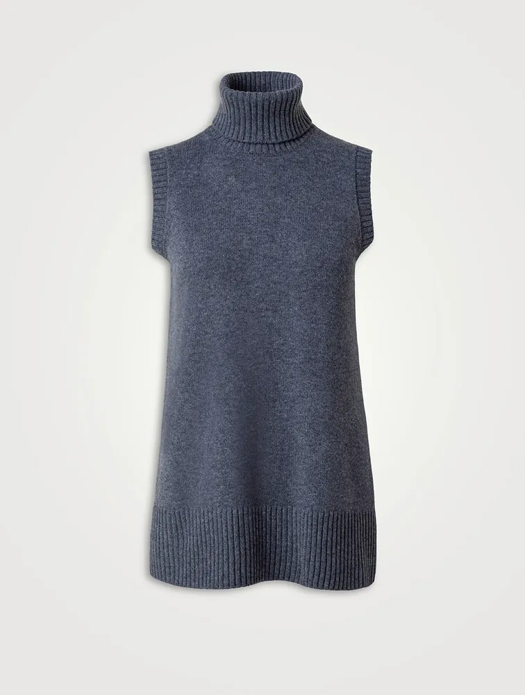 Sleeveless Turtleneck Sweater