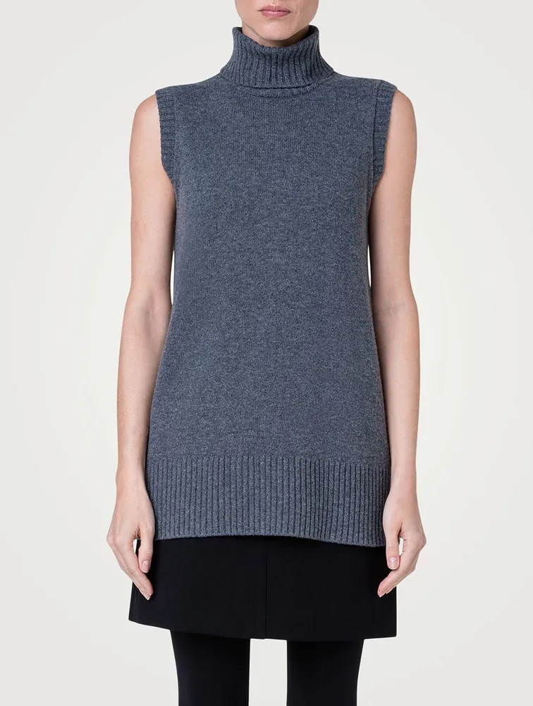 Sleeveless Turtleneck Sweater