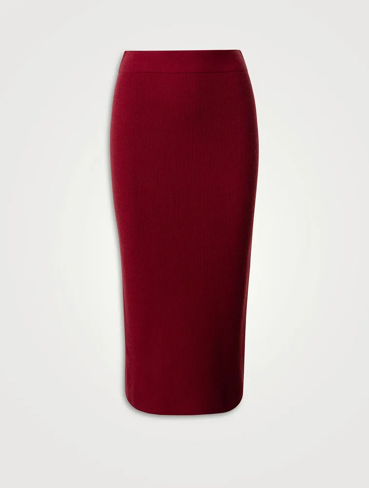 Rib-Knit Pencil Skirt