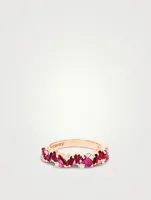 18K Rose Gold Frenzy Ruby And Diamond Half Band Ring